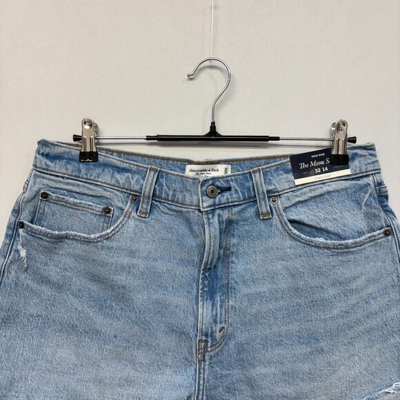NWT Abercrombie & Fitch Women High Rise Mom Jean Shorts Size 32/14 Denim C056 10 - Picture 16 of 16